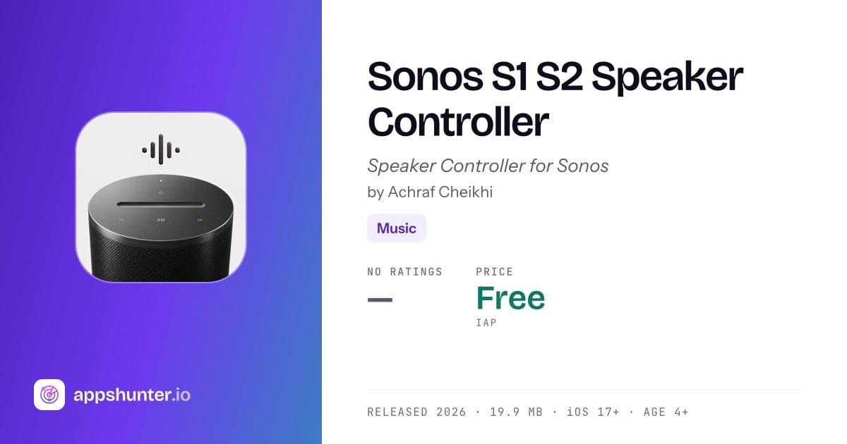 Sonos S1 S2 Speaker Controller app for iPhone — Download