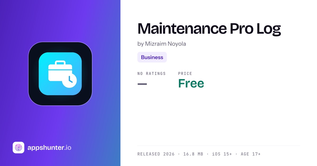 Maintenance Pro Log app for iPhone — Download