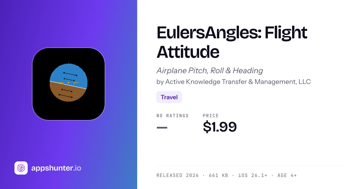 EulersAngles PFD Flight fun app for iPhone — Download