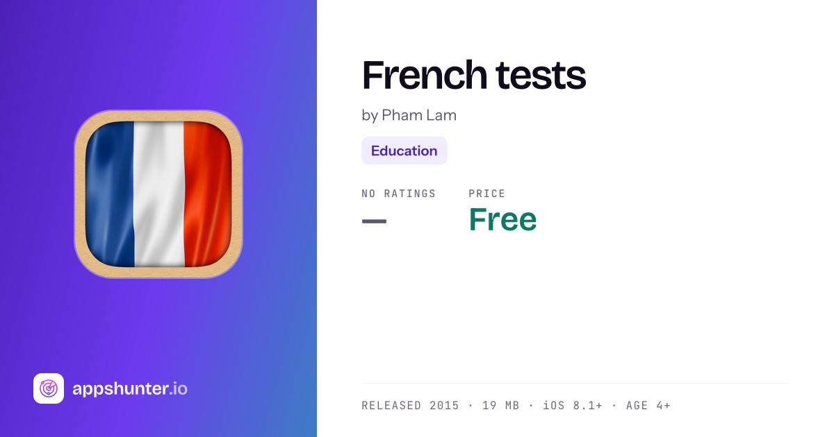 French tests app for iOS — Download