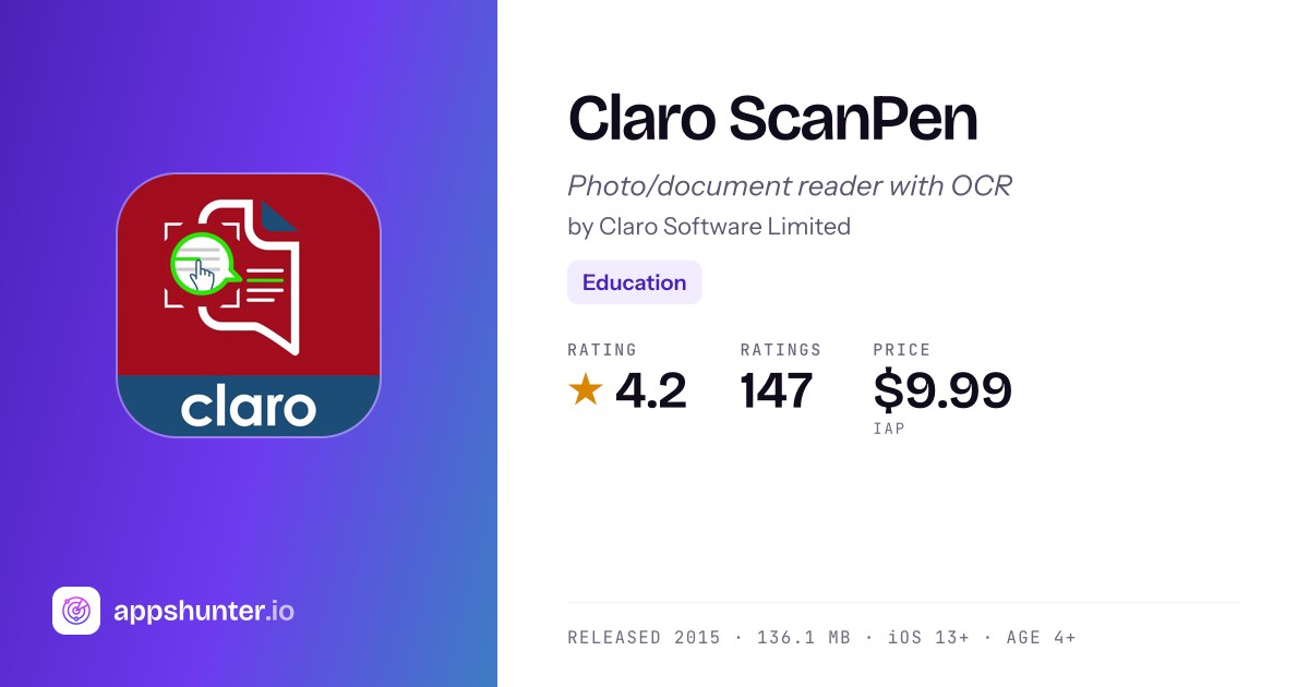Claro ScanPen - OCR Text to Speech Reader